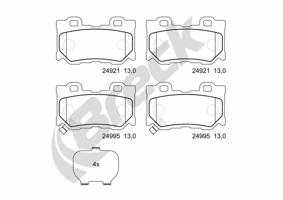 Set placute frana,frana disc 24995 00 554 00 BRECK